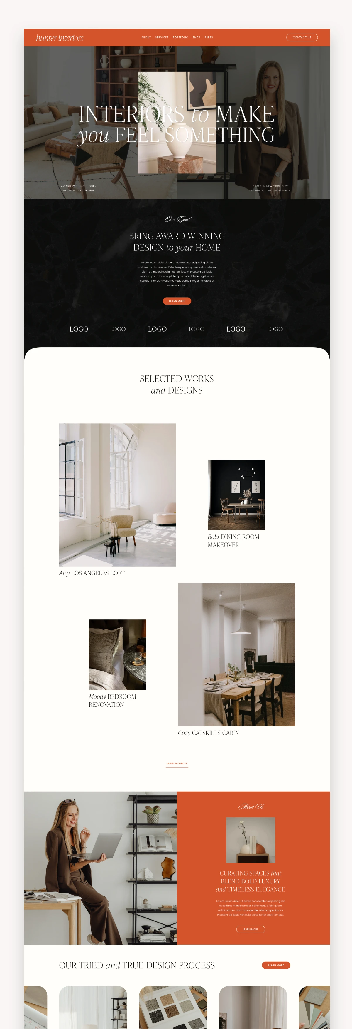 Hunter Squarespace Template
