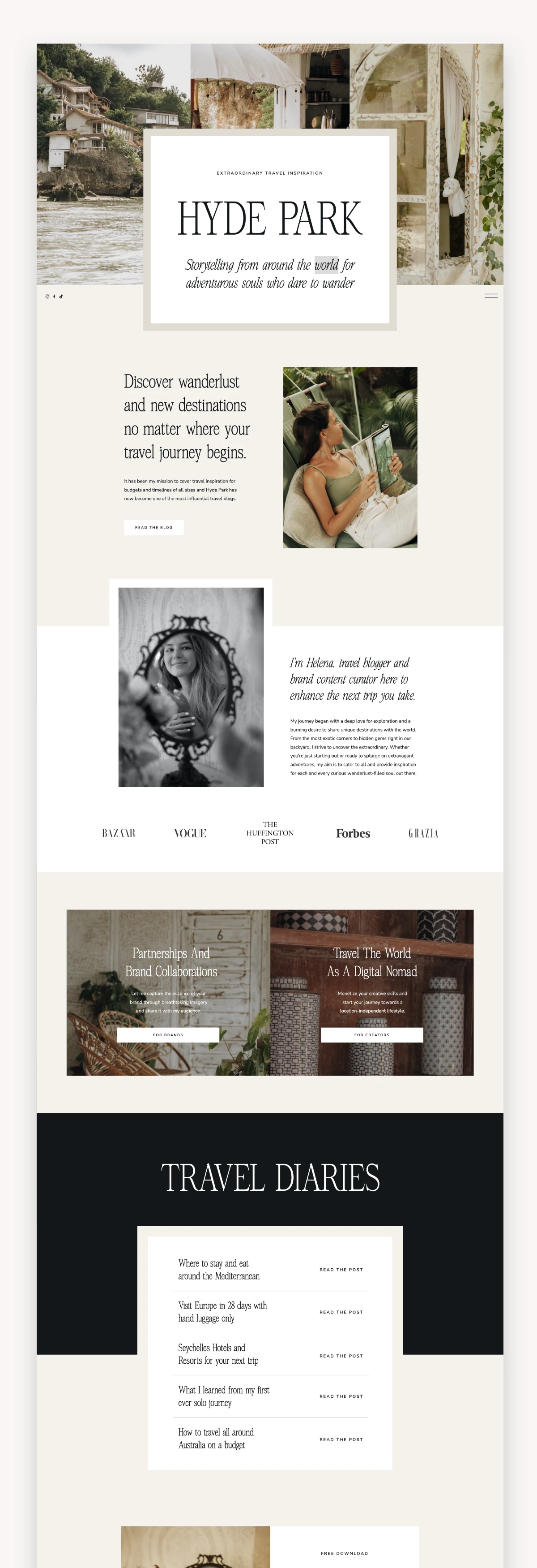 Hyde Park Showit Template