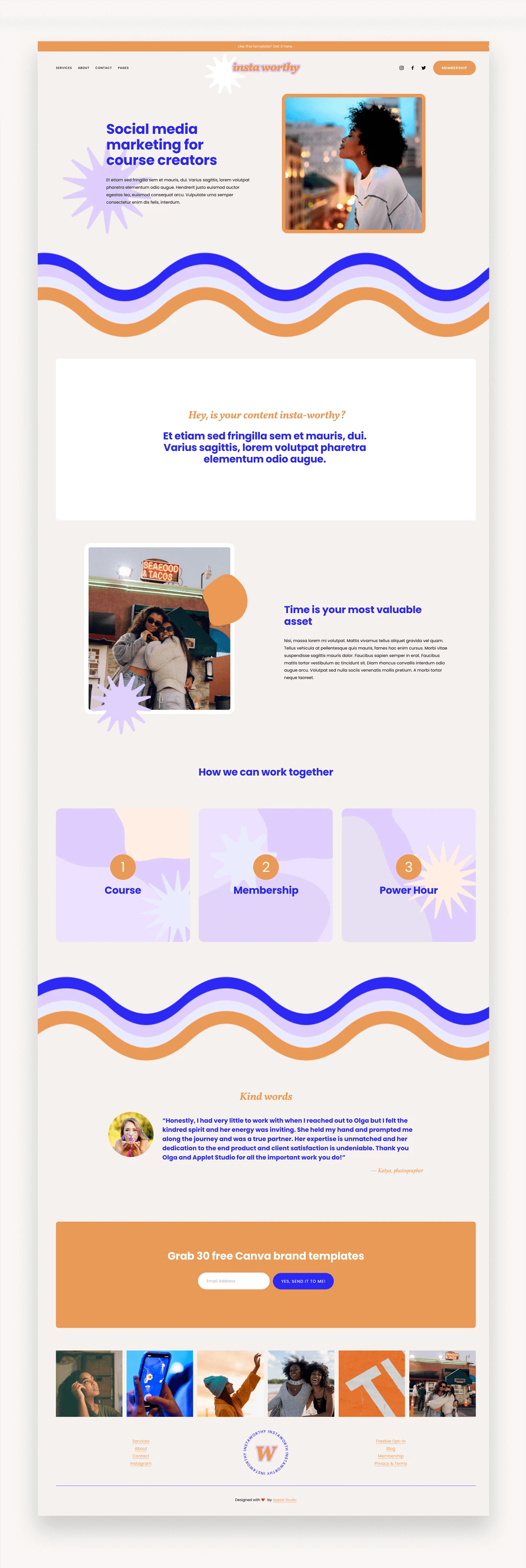 Insta Worthy Squarespace Template