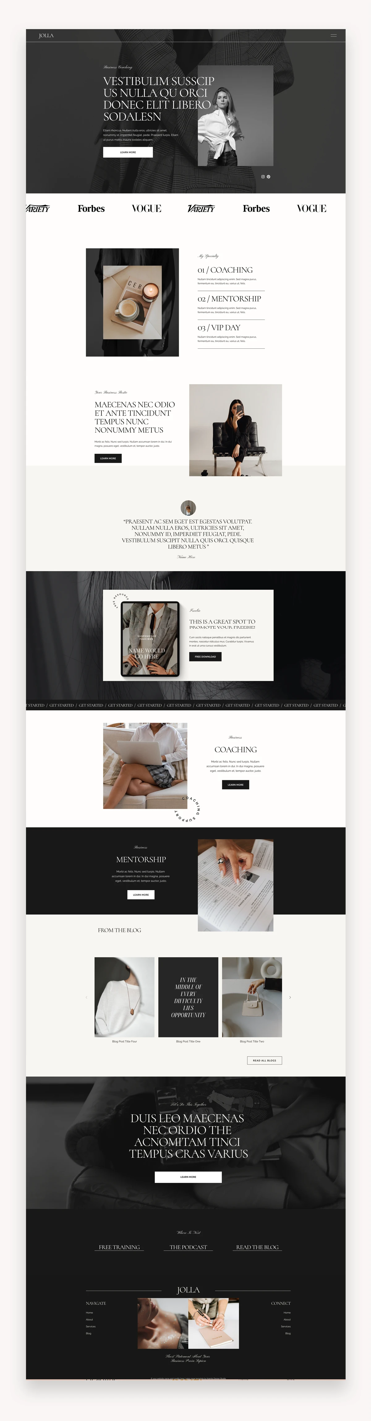 Jolla Coaching Squarespace Template