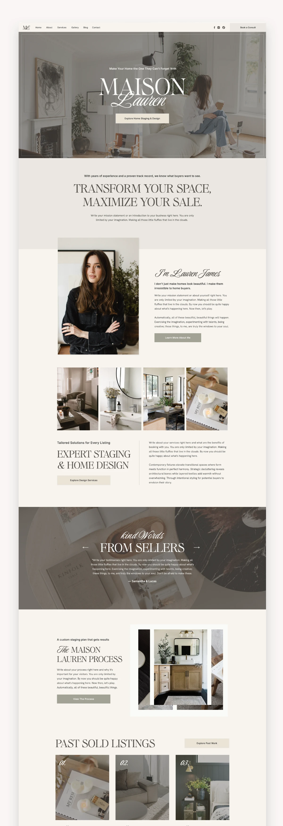 Lauren Interior Designer Showit Template