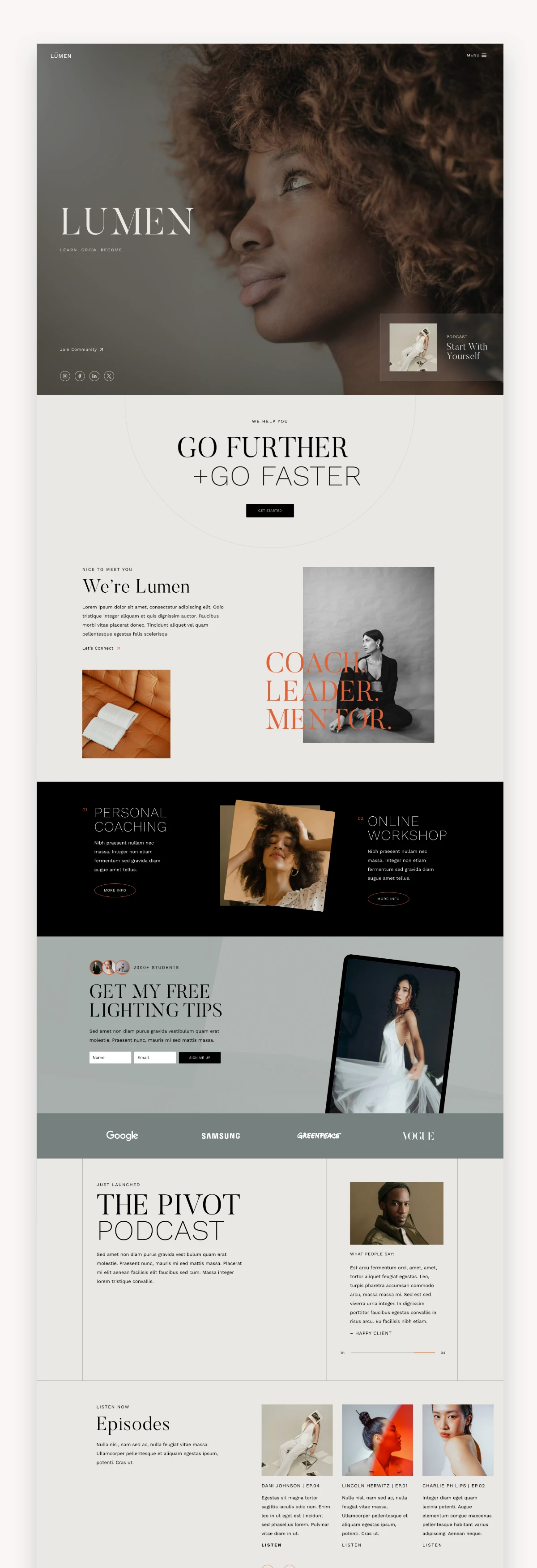 Lumen Photography Kadence WordPress Template