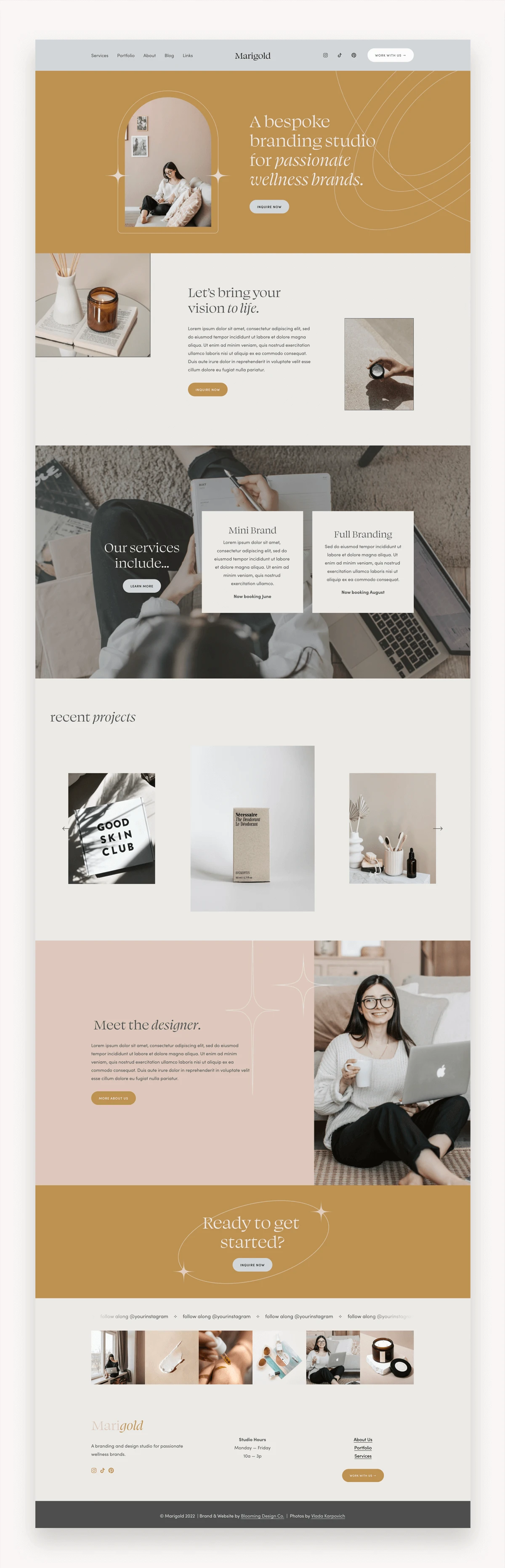Marigold Squarespace Template