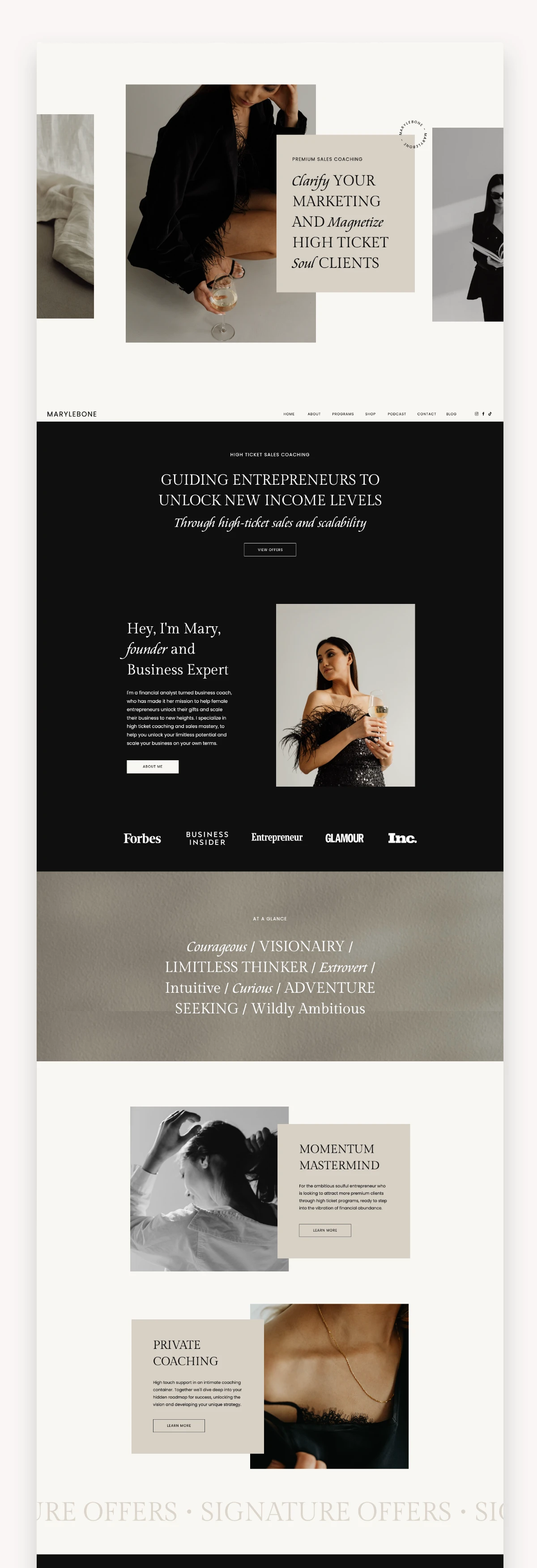 Marylebone Business Showit Template