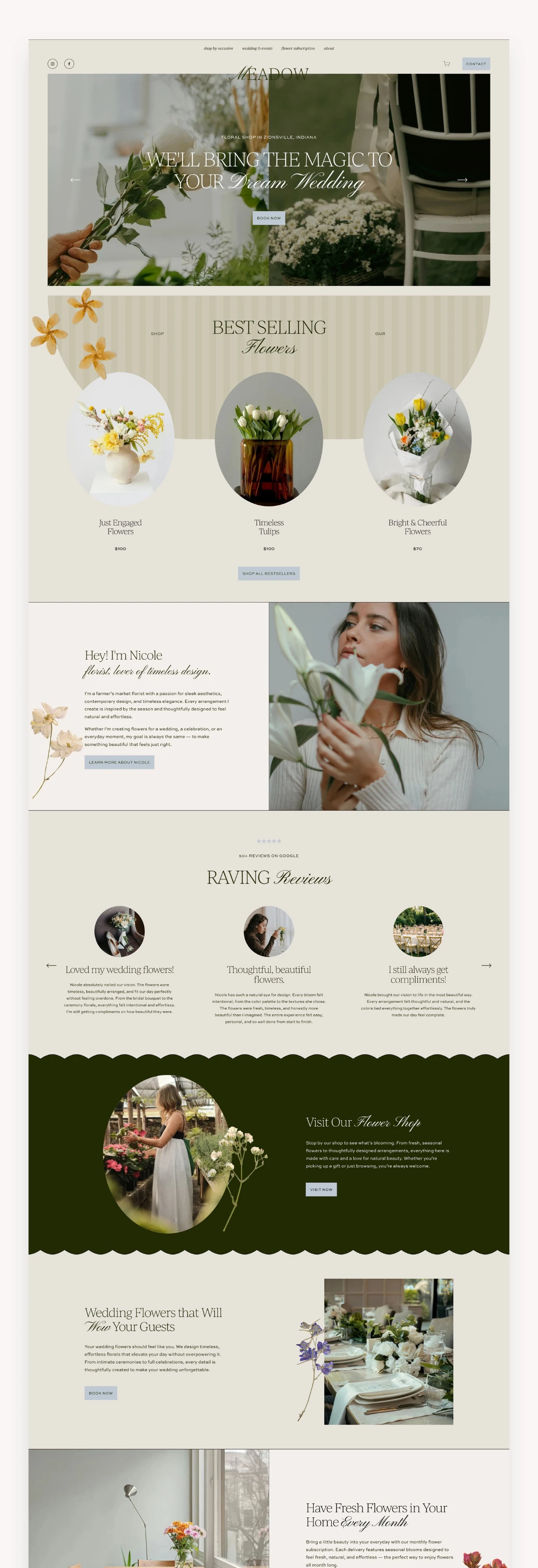 Meadow Florist Squarespace Template