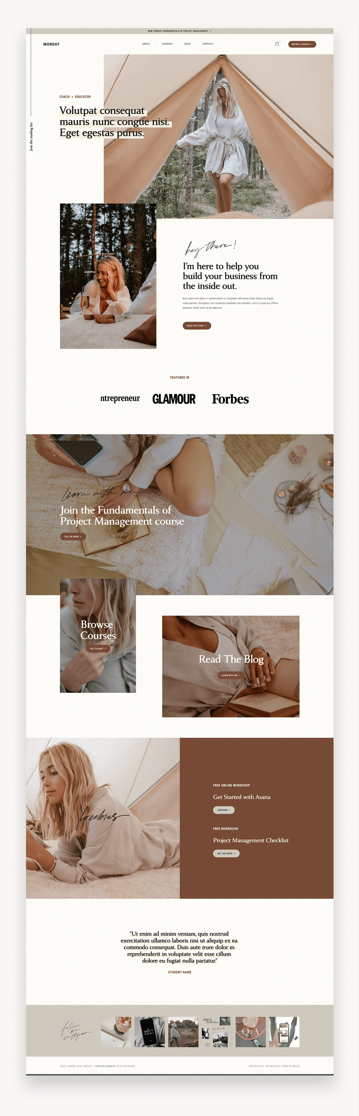 Monday Squarespace Template