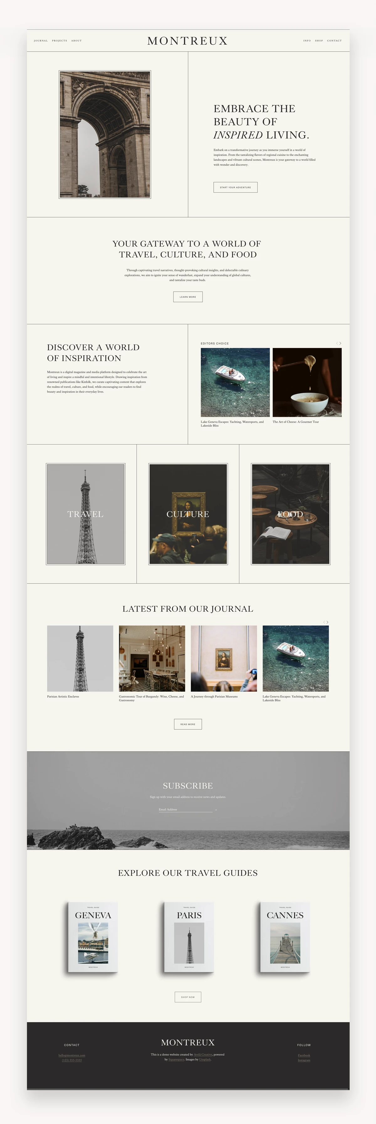 Montreux Squarespace Template