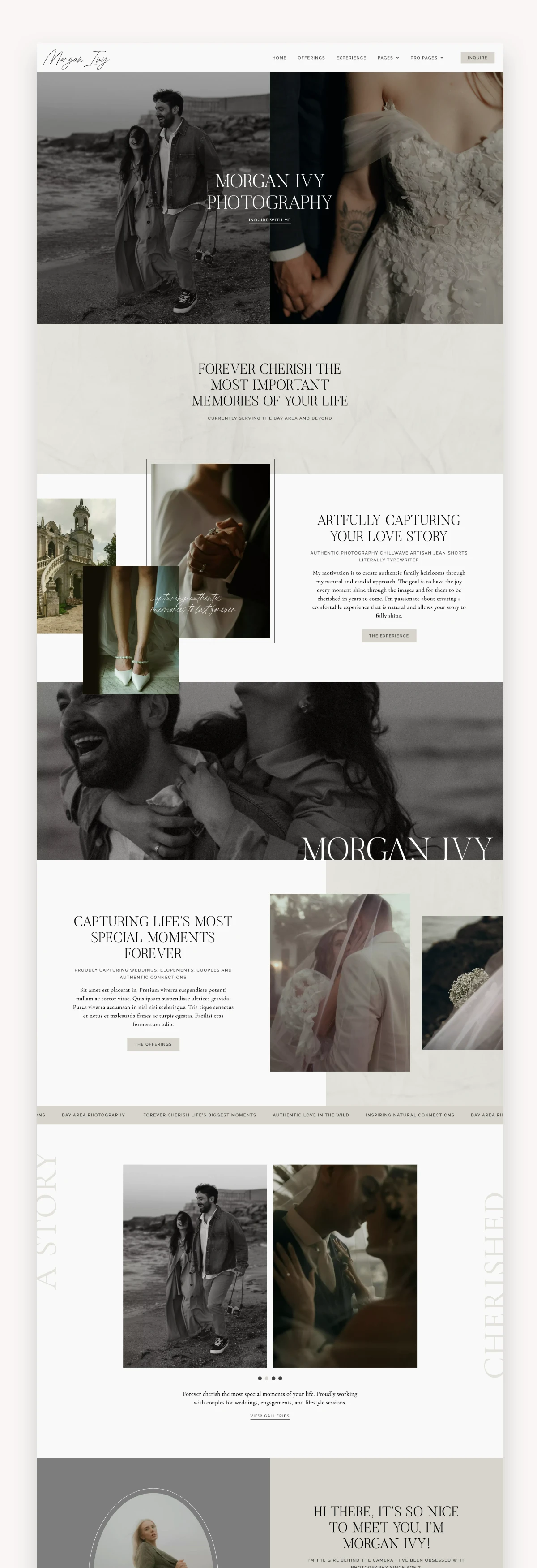 Morgan Ivy Photography Elementor WordPress Theme
