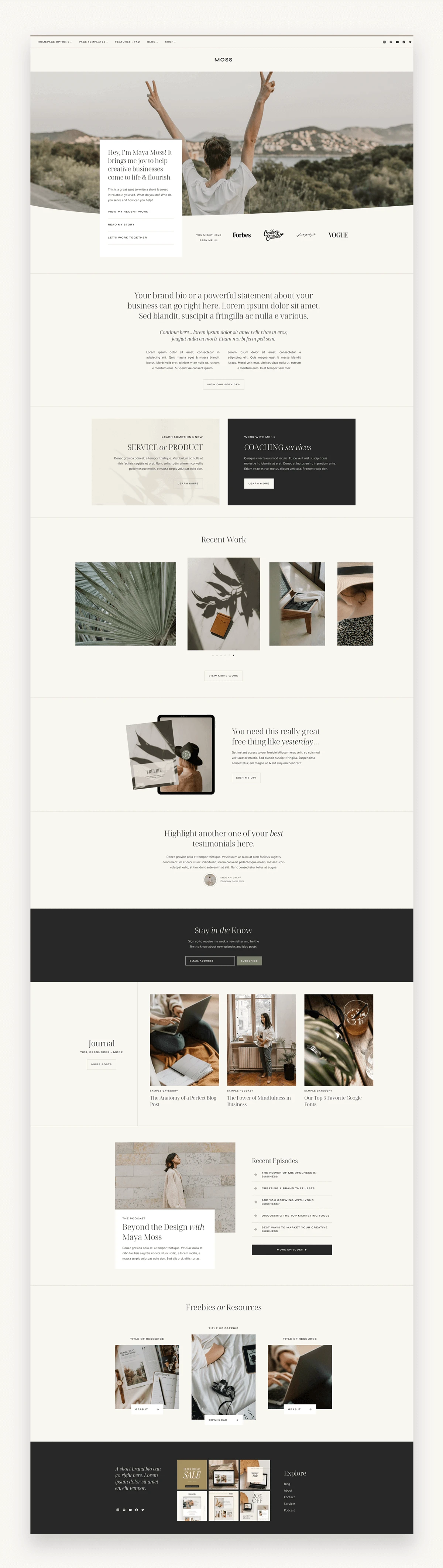 Moss WordPress Kadence Child Theme