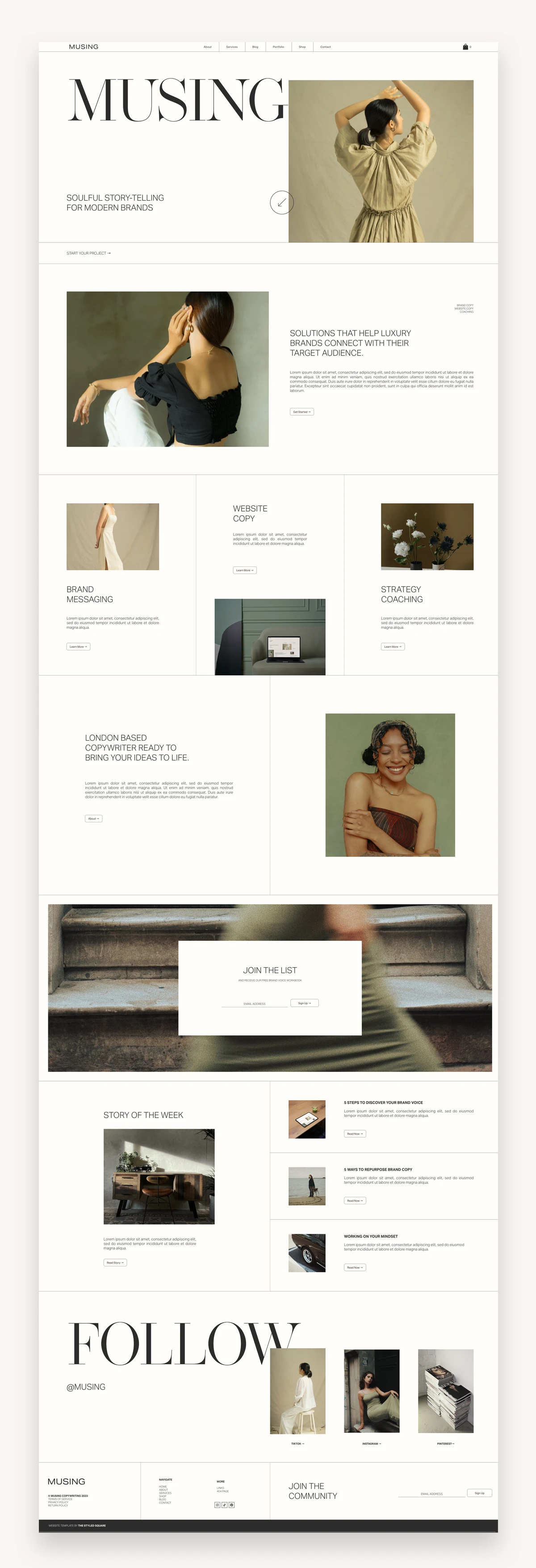 Mussing Squarespace Template