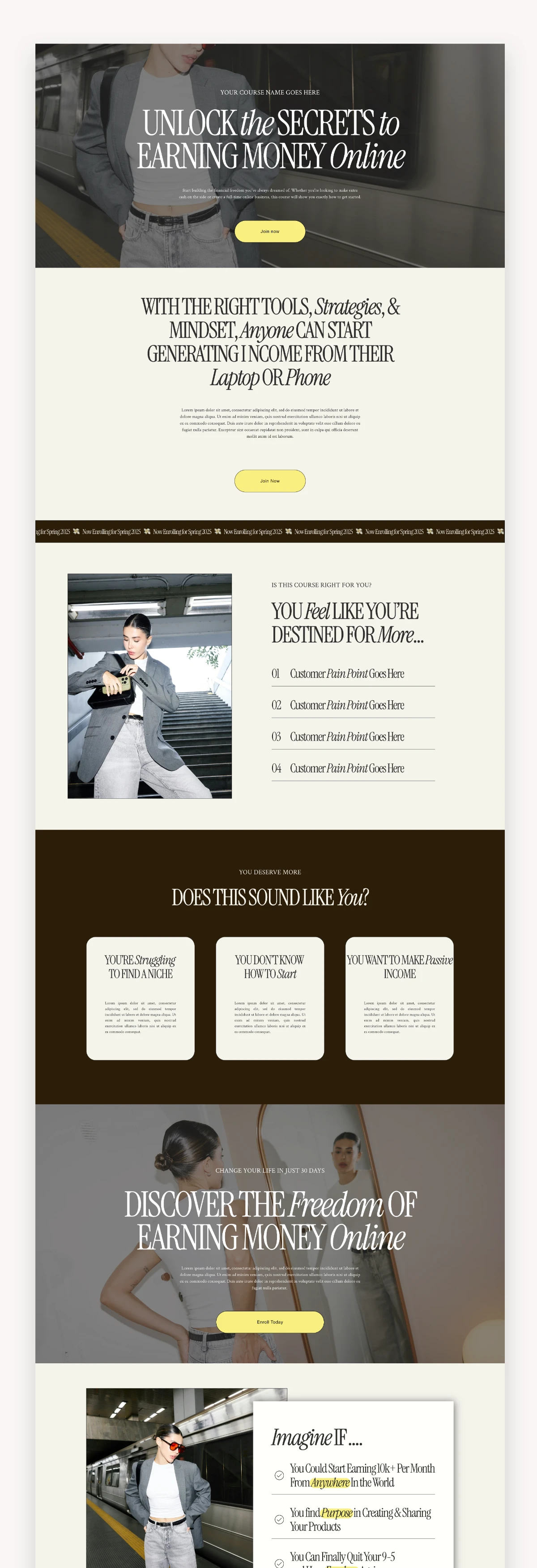 Neutral Sales Page Squarespace Template