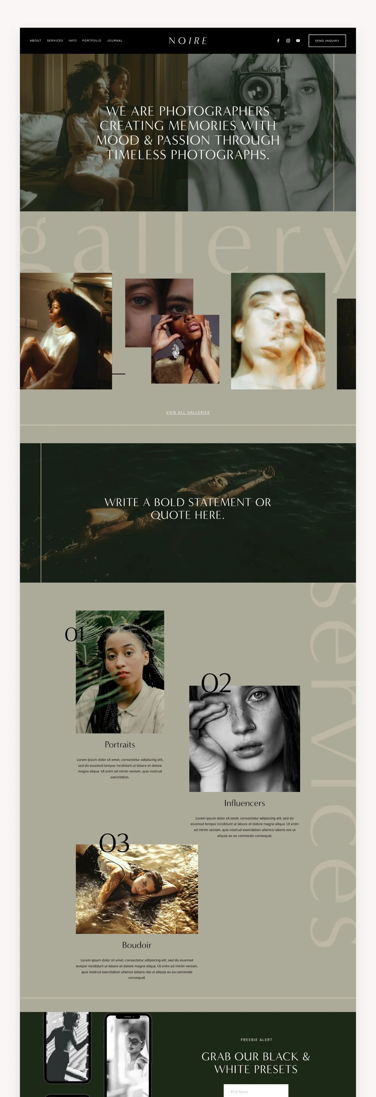 Noire Squarespace Template
