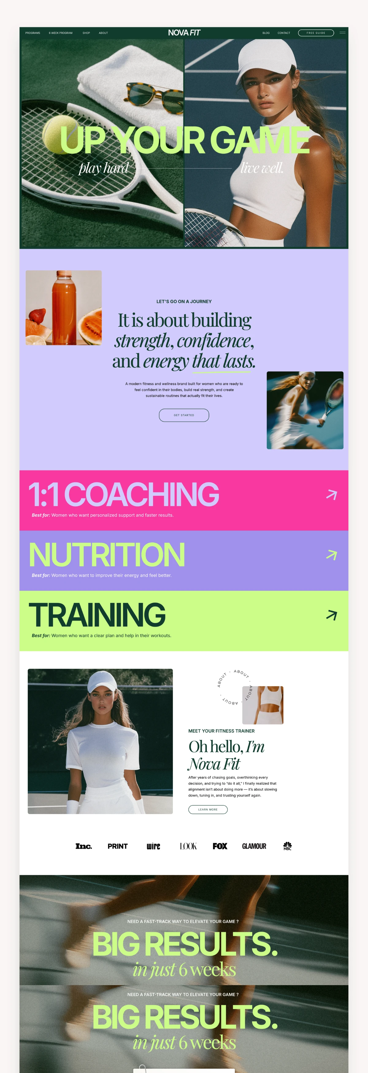Nova Fit Showit Template