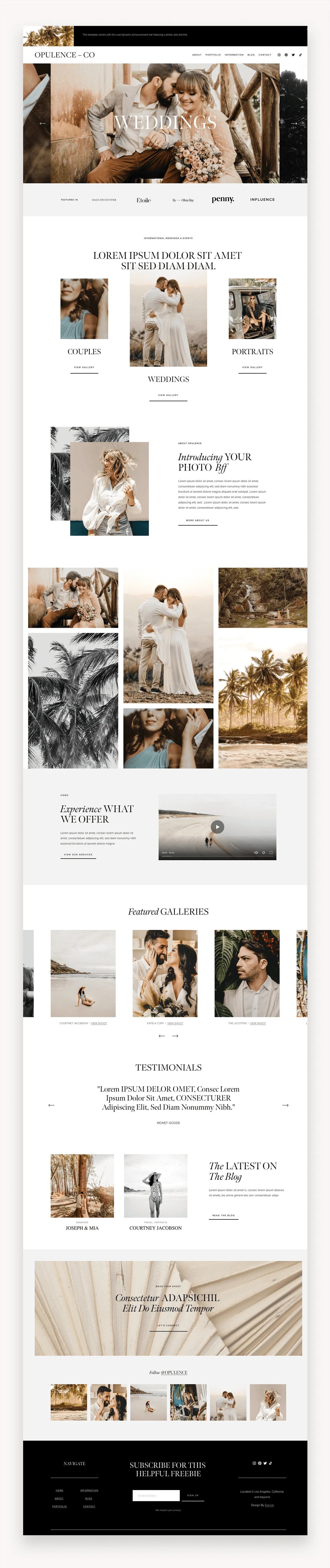 Opulence Squarespace Template