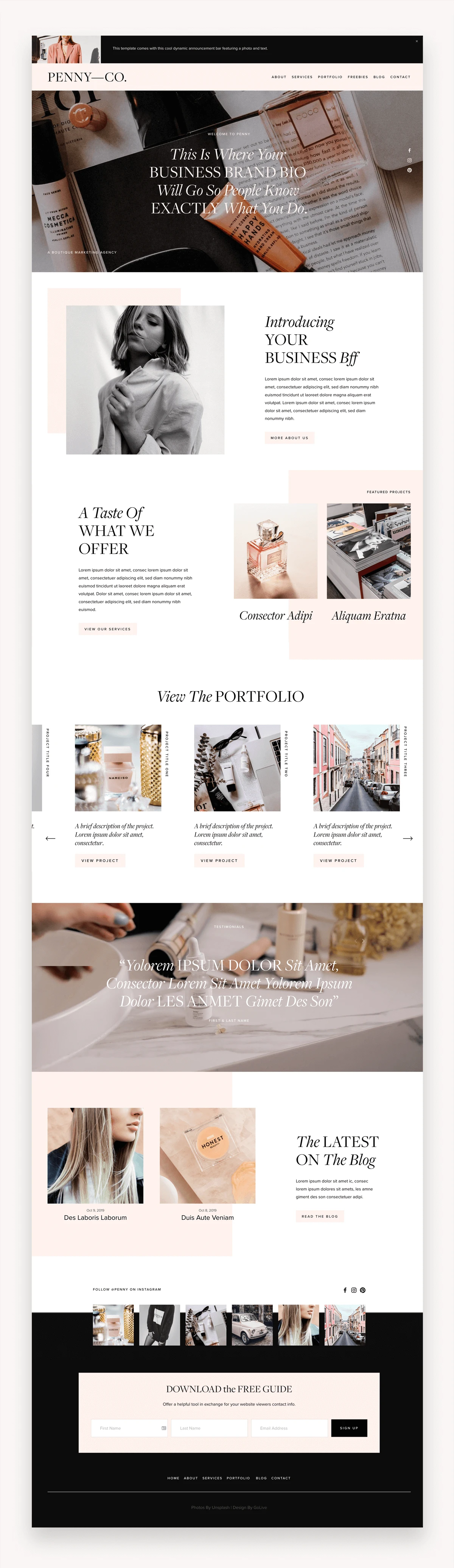 Penny Squarespace Template