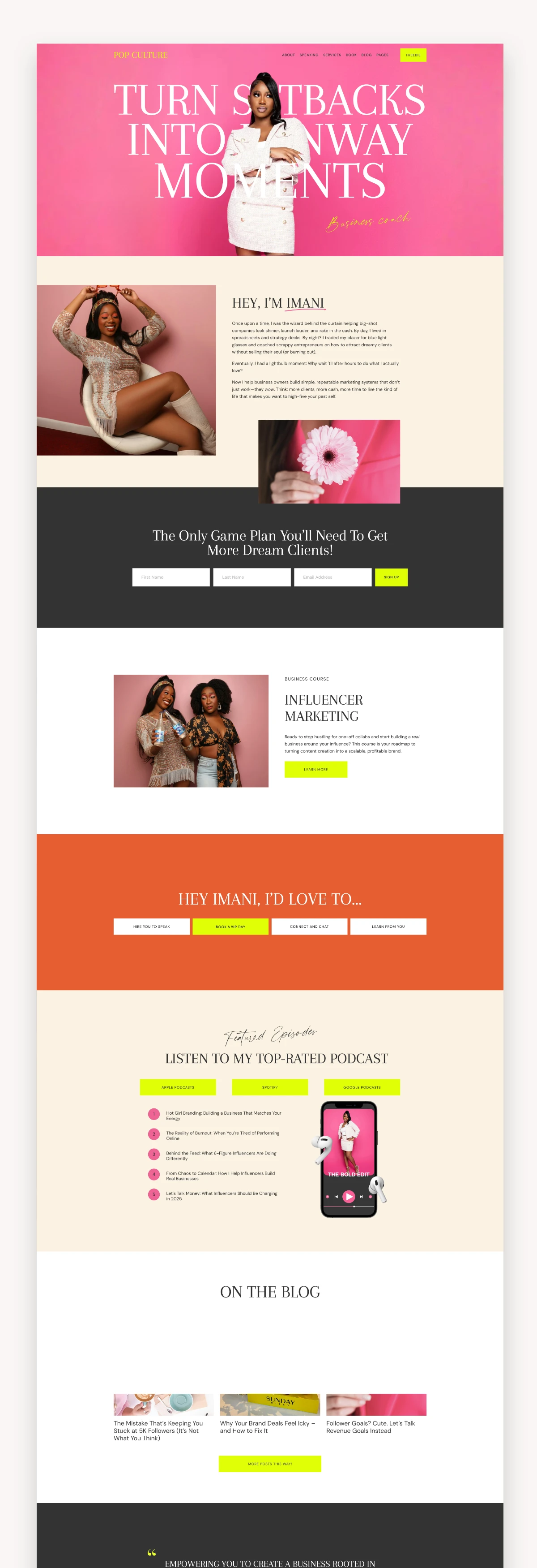Pop Culture Coach Squarespace Template