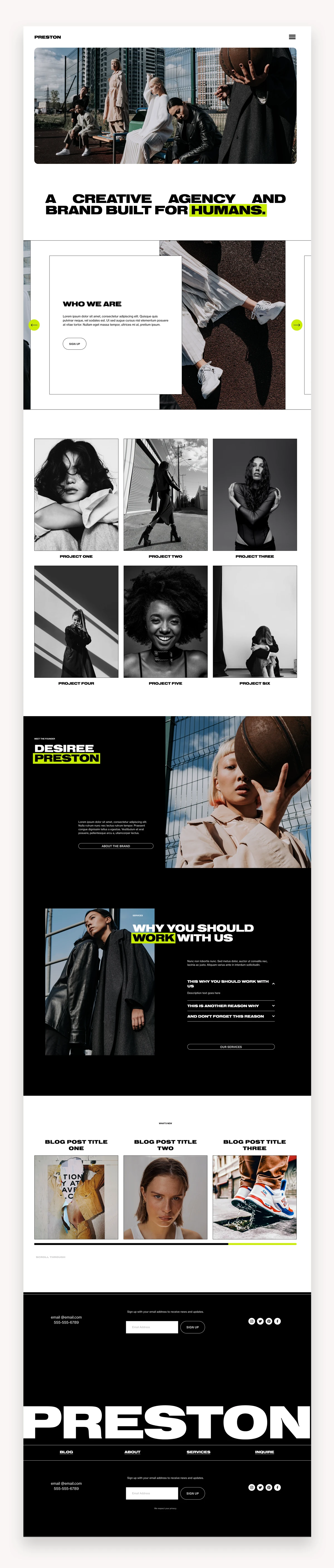 Preston Business Squarespace Template