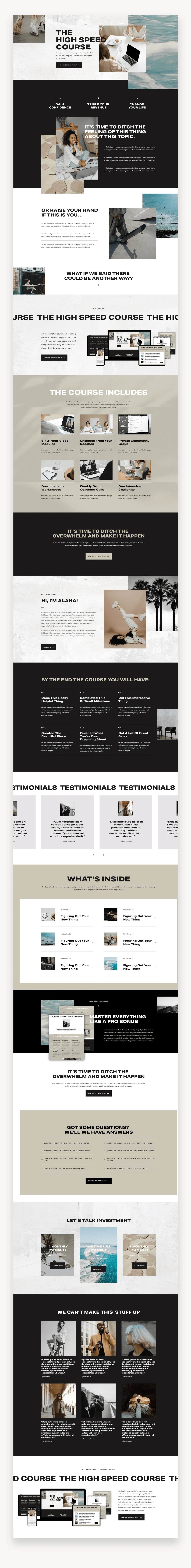 Sales Page Squarespace Template GoLive