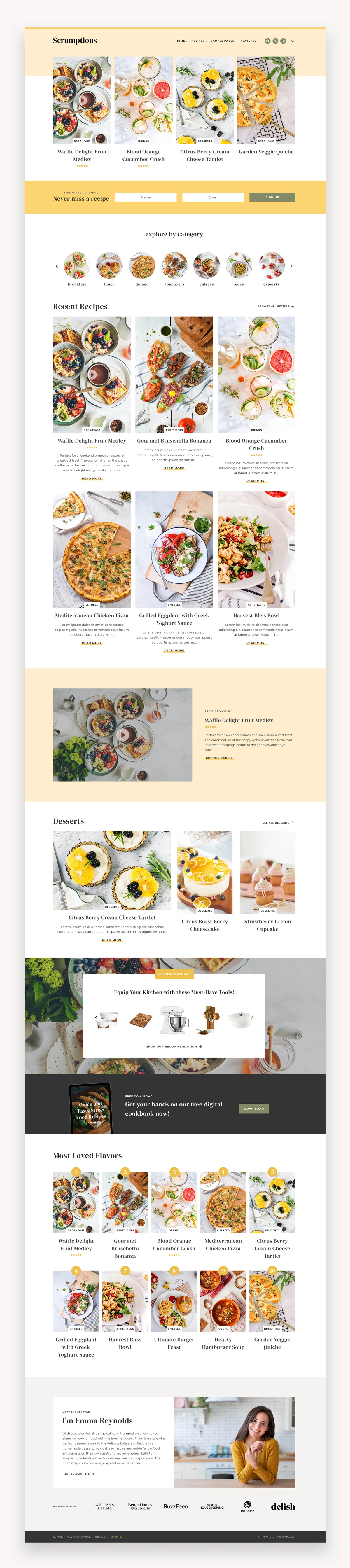 Scrumptious Blogger Kadence WordPress Theme