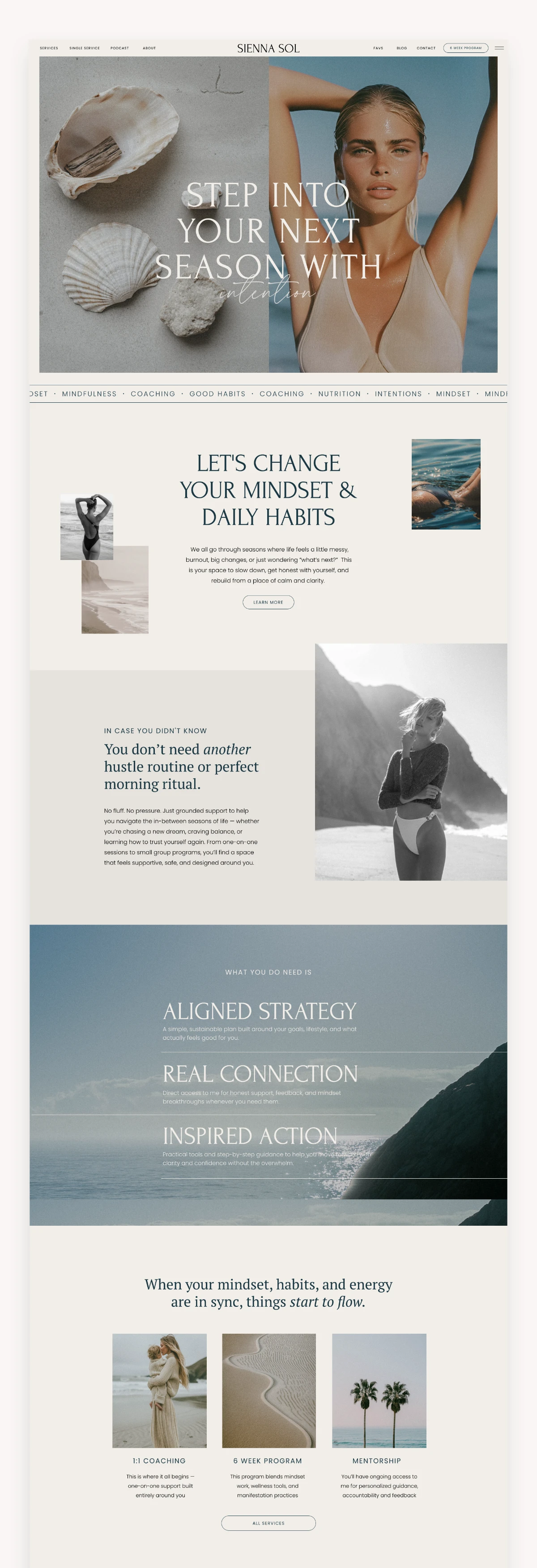 Sienna Sol Coach Showit Template