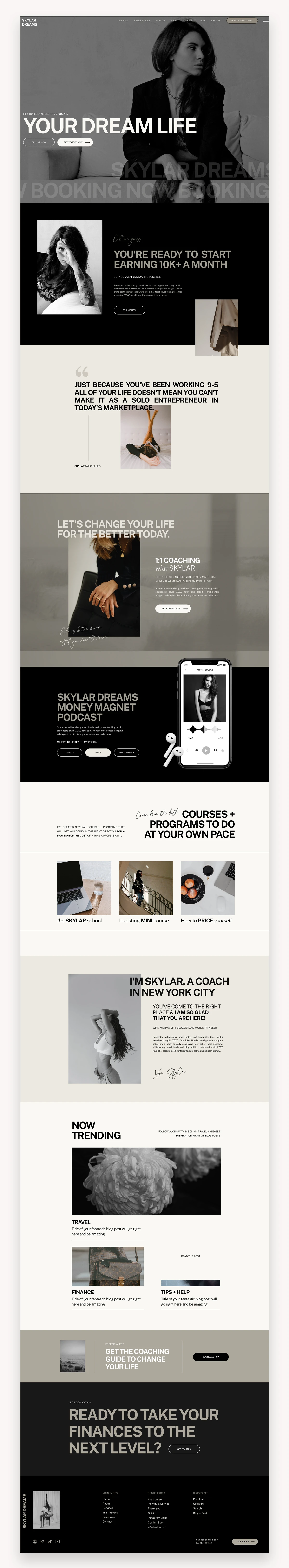 Skylar Dreams Showit Template