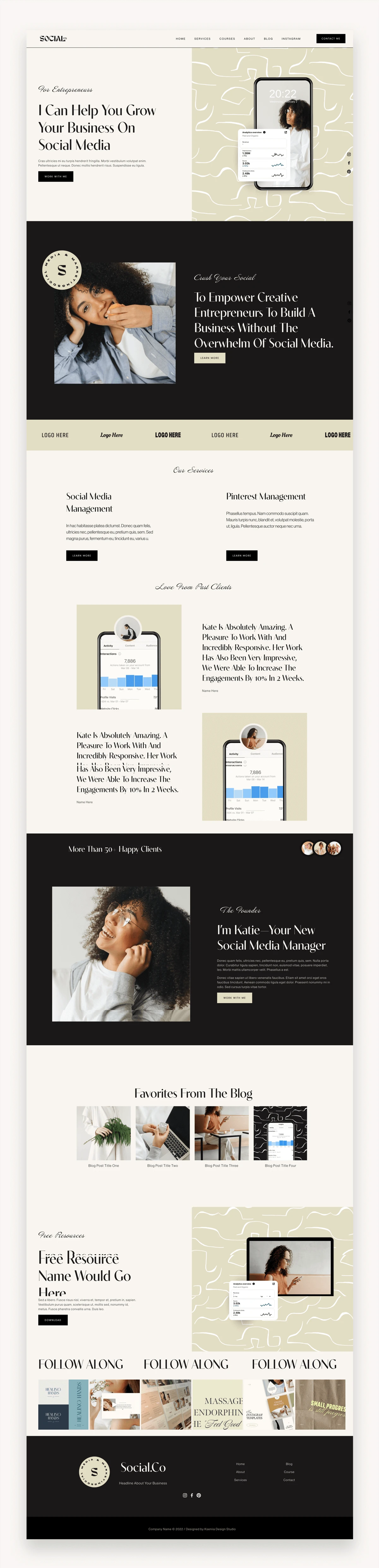 Social Coaching Squarespace Template