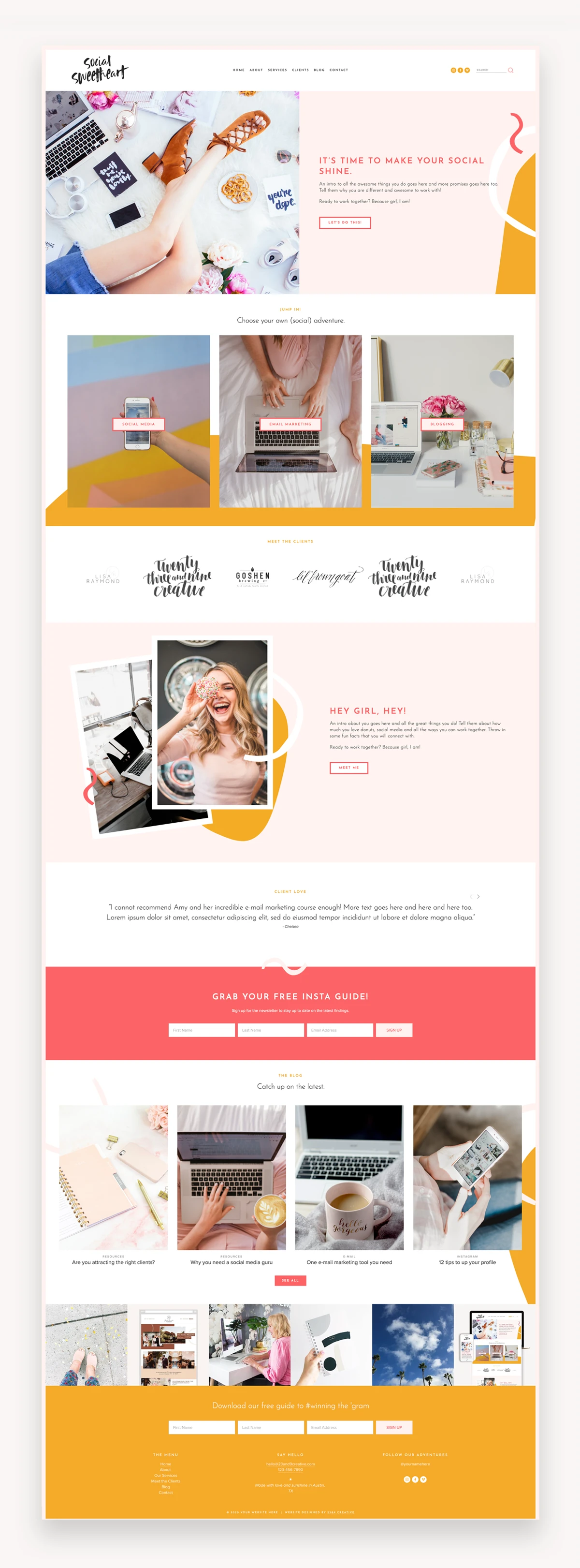 Social Sweetheart Squarespace Template