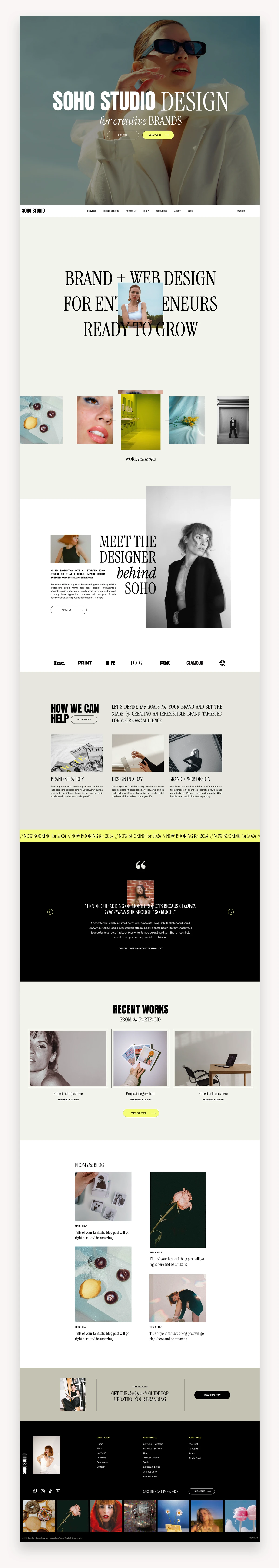 Soho Studio Showit Template
