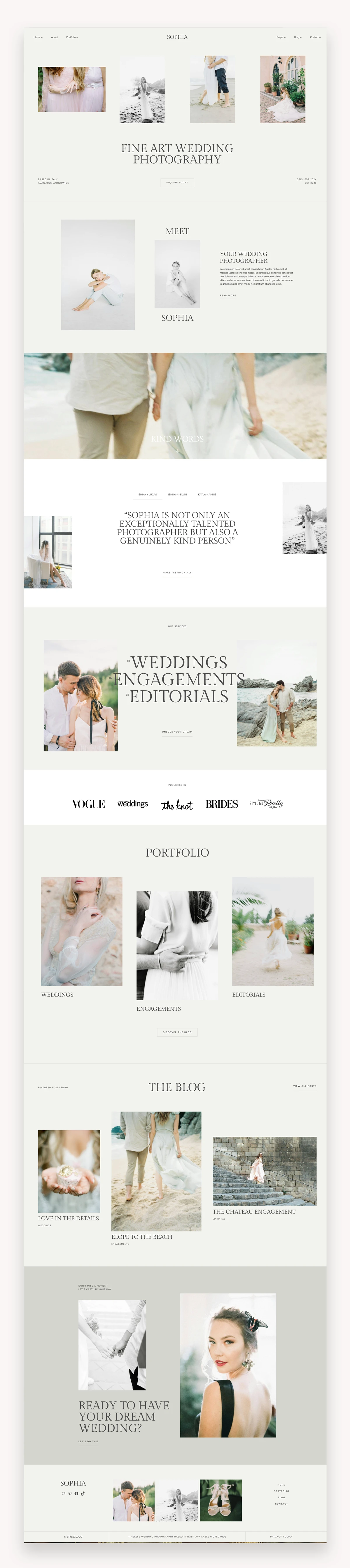 Sophia Photography Kadence Template