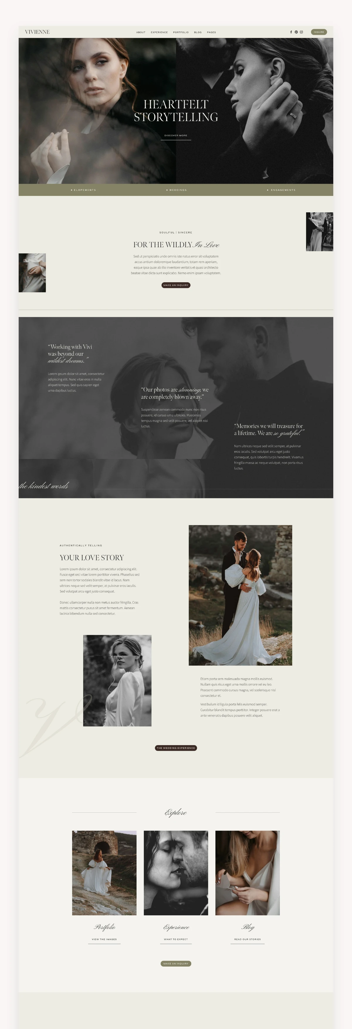 Vivienne Photography Squarespace Template