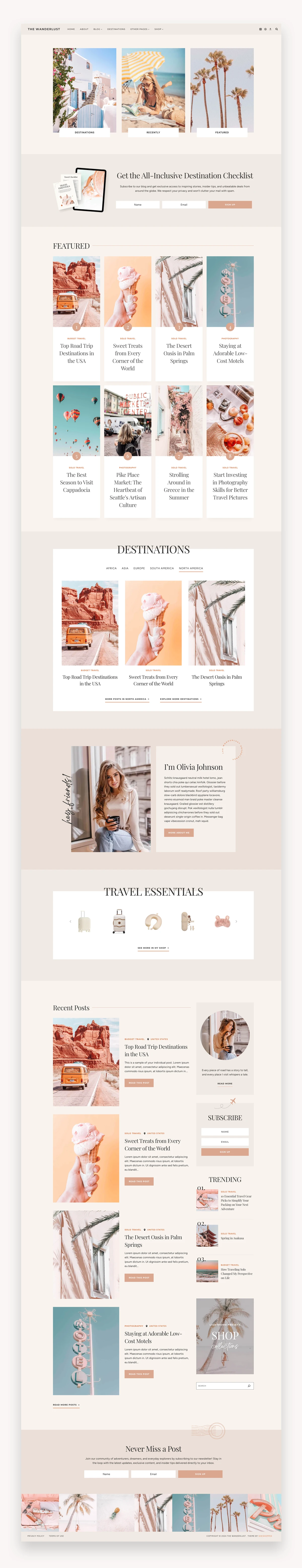 Wanderlust Blogger Kadence WordPress Theme