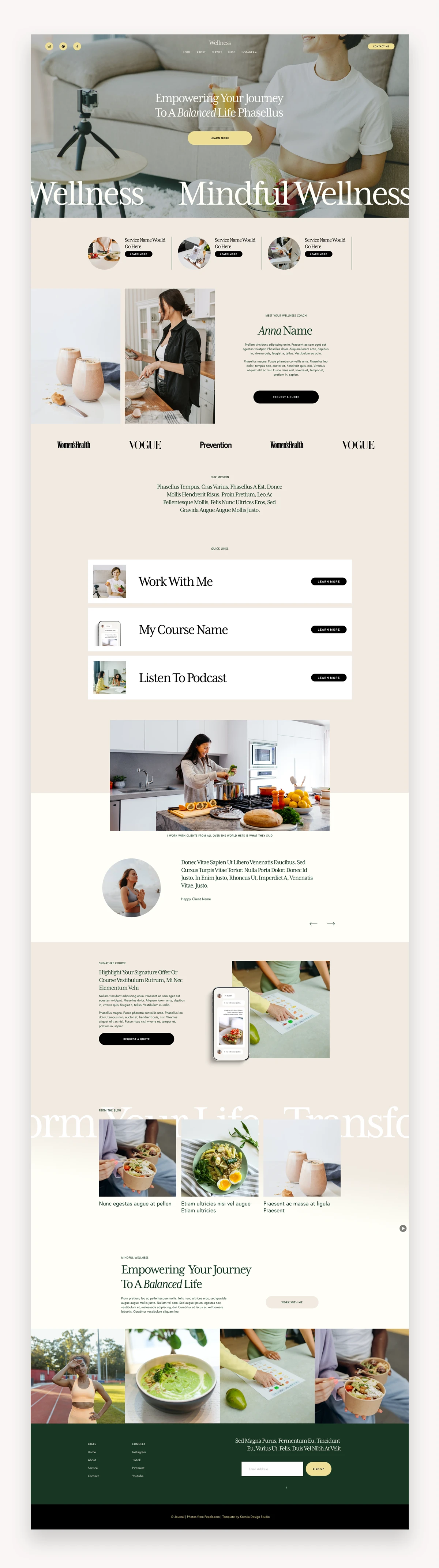 Wellness Squarespace Template